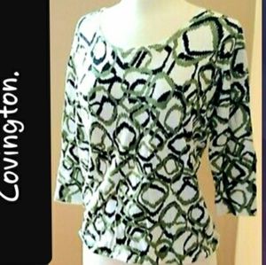 Covington Gently Used 3/4 Sleeved Women's Top  Sz. Lg